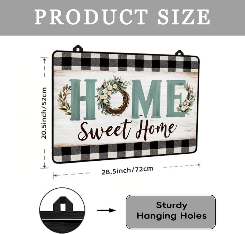 WRTCPOC Home Sweet Home Glass Stove Top Cover Protector – Vintage Glass Cooktop Protector,Buffalo Check Cooktop Mat for Ceramic Countertop Mats Electric Stove Cover Festive Decor - Image 2